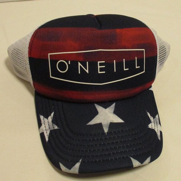 O'Neill Stars Men Snapback Red White Blue Graphic Outdoors Flag Hat Cap - Picture 9 of 9